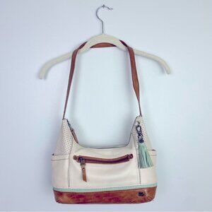 The Sak Off-White Leather Hobo Shoulder Bag‎